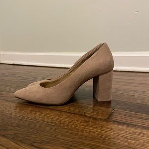 Suede block heel